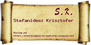 Stefanidesz Krisztofer névjegykártya