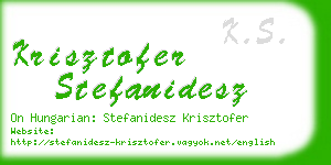 krisztofer stefanidesz business card